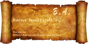 Barna Apollinár névjegykártya
